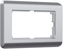 Рамка универсальная Werkel Stream для 1-м. 2 мод. розетки серебро картинка